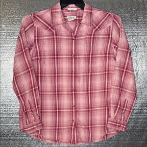 Ariat Women's Pink Plaid Button Down Shirt